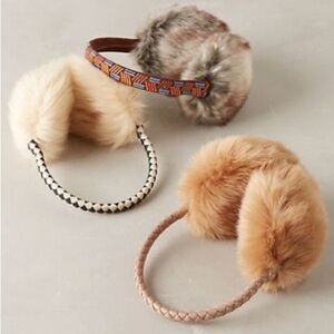 Handmade Alpaca Earmuffs – One Size (Ethically Sourced) - Tan and Brown